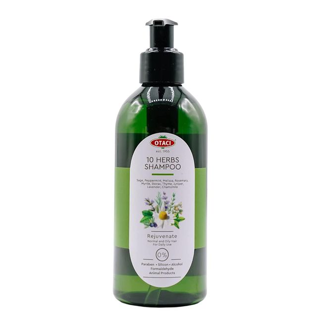 10 Herbs Rejuvenate Shampoo for Healthy and Bright Hair, Sage, Peppermint, Melissa, Rosemary, Myrtle, Storax, Thyme, Juniper, Lavender, Chamomile, Normal&Oily Hair