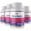 Elderberry Capsules 600mg Immune System Support - 4 Bottles 240 Capsules