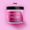 Legacy Nails Professional Pink Acrylic Powder, Net Wt. 8 oz. - French Manicures, Blending Cover Acrylics Nail Extension Colors, Natural Pink Finish