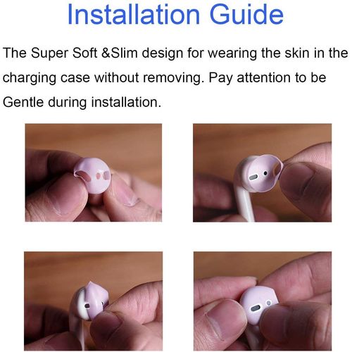 BLLQ 6 Pairs Super Thin Ear Tips Ear pod Covers Tips Compatible with Air Pod Both 2&1 Wireless Earphone, Fit in Earpod Case, 6 Colors 6 Pairs