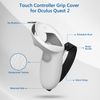 GEEKRIA Touch Controller Grip Cover Compatible with Meta Quest 2, VR Anti-Throw Handle Silicone Sleeve with Adjustable Hand Strap, Controller Caps (White)