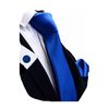 Gusleson Solid Blue Work Ties Men Necktie With Handkerchief Cufflinks Boys Gift Sets(UK0789-07)