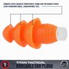 Titan Tactical Eyes + Ear Protection Kit w/ 29NRR Reusable Shooting Ear Plugs + Mil-Spec Clear Range Ballistic Glasses (for Normal + Small Ear Canals)