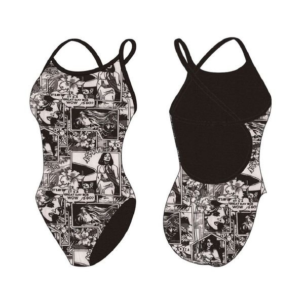 TS Swim Women's Crossback One Piece Swimsuit - Newsprint (34)