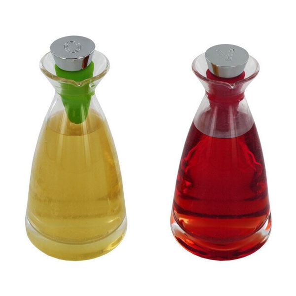 Essentials Oil & Vinegar Set Hand Blown Glass w/Stopper