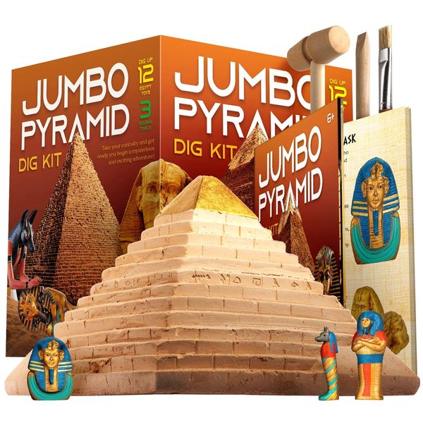 Ancient Egyptian Pyramids Dig Kit Gem Excavation Set STEM Science Educational Toys Archaeology Gifts for Boys & Girls