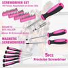 ValueMax 233PC Home Tool Kit Pink Tool Set Cordless Drill Tool w/Basic Drill Set