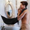 Beard Bib Beard Apron, Beard Hair Catcher for Men Shaving & Trimming Non-Stick Waterproof Beard Cape Grooming Cloth with 3 Suction Cups & A Box Birthday Gifts for Father's Day Men Him Boyfriend