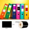 2" x 3" Black Rectangle Color Coding Labels - Square Color-Code Stickers Permanent Adhesive, Write-On Surface - 250 Labels/per Roll