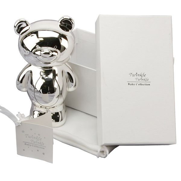 Silver-plated Bear Money Box