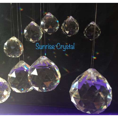 Assembled 40mm Crystal Clear Chandelier Prism Ready to Hang includes Fishing Line By Sunrise Crystal (2 Pcs/Clear)