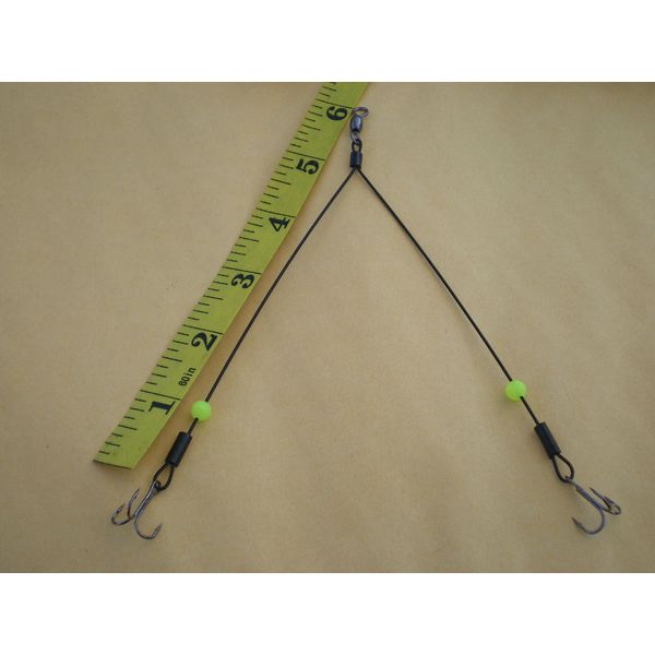 10 PCS.  QUICK STRIKE S.S. WIRE LEADER RIG/UMBRELLA RIG 2 ARMS X 5" #8 HOOK
