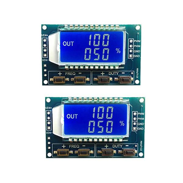 KKHMF 2PCS LCD Display PWM Pulse Frequency Duty Cycle Adjustable Module Square Wave Square Wave Signal Generator