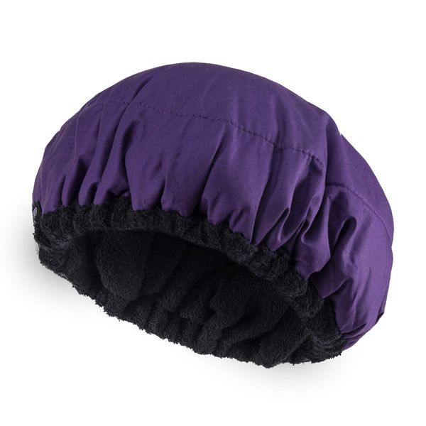 Deep Conditioning Heat Cap Microwavable Heat Cap for Steaming Hair Styling and Treatment Steam Cap Steaming Haircare Therapy (Purple)