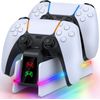 iishop PS5 Charging Stand, Controller, DualSense Edge Compatible, Charges 2 Devices Simultaneously, Controller, Charging Stand, Simply Place On, USB Powered, Fast, Compact, Lightweight