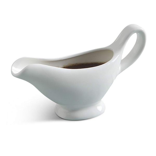 White Porcelain Gravy Sauce Boat Container Plate Tableware