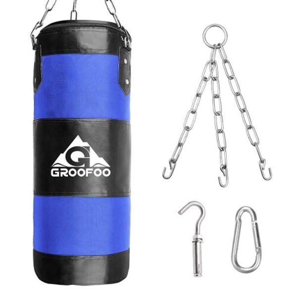 GROOFOO Punch Bag, Boxing, Sanda, Physical Training, Fitness, Martial Arts, Change of Mood, Stress Relief, Hanging, Karate, Kickboxing, Stress Relief, Striking Practice, Wall Mounted, For Home Use, Exercise