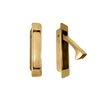 QCAA Forged Solid Brass Edge Pull, Sliding Pocket Door Pull Handle, Polish Brass, 2 Pack, Made in Taiwan