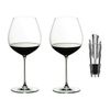 Riedel Veritas Pinot Noir Wine Glasses Set of 2 Clear with Wine Pourer