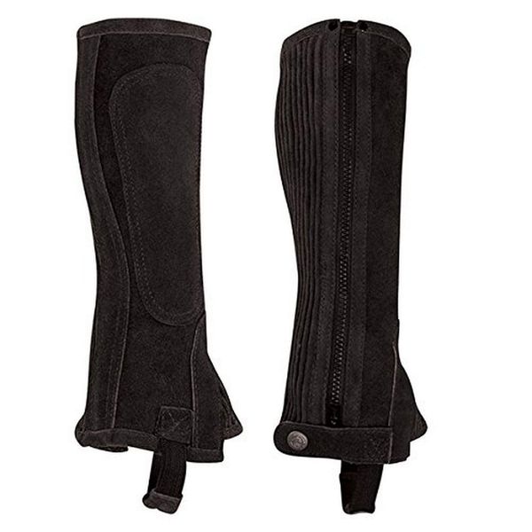 Perri's Zipper Adult Half Chap, Black, Large
