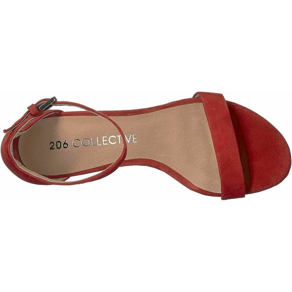 206 Collective Womens Loyal Block Heel Dress Sandal-High Red Suede, 8  - 3A 3006