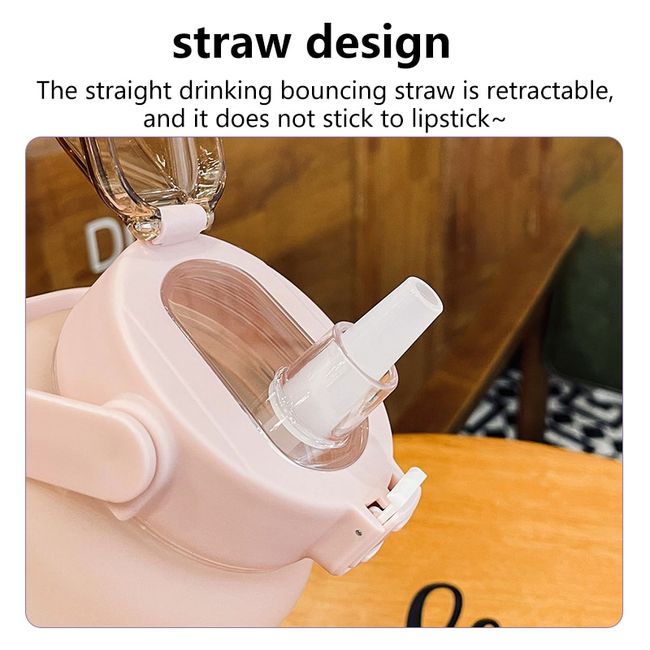 Scale Design Water Cup With Strap, Bouncing Cover And Straw