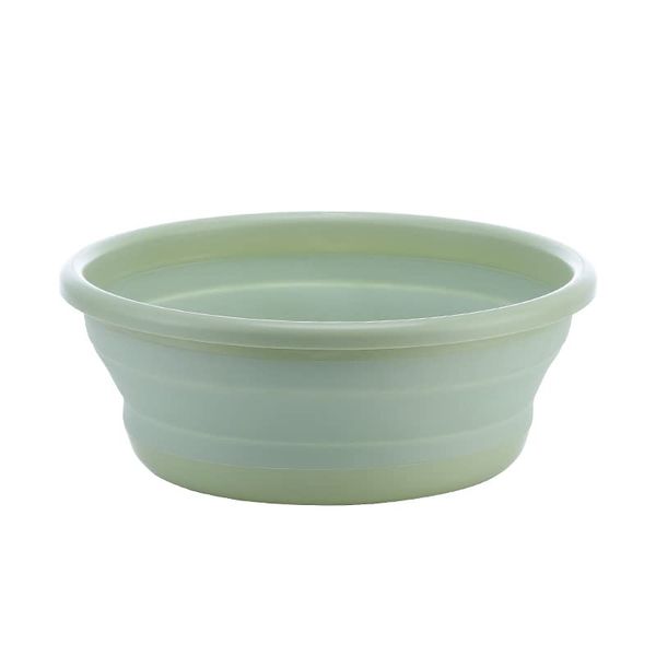 Folding Basin Bucket, Tub, Foldable, Washtub, Footbath, Cleaning, Wash, Bath, Foldable, Soft Hot Water Tub (Green, S)