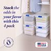 Homz 31 Qt Heavy Duty Clear Plastic Latching Stackable Storage Containers, 4 Pk