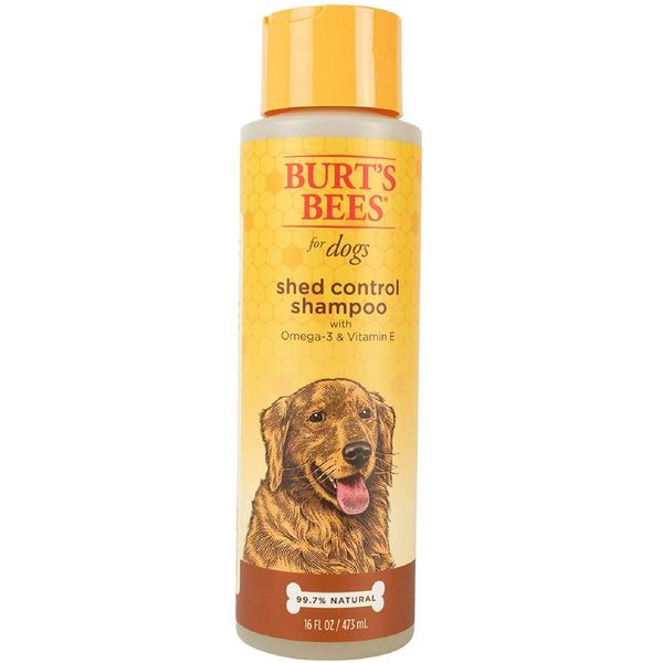 Burts Bees for Dogs Shed Control Shampoo with Omega 3s and Vitamin E, 16 Oz