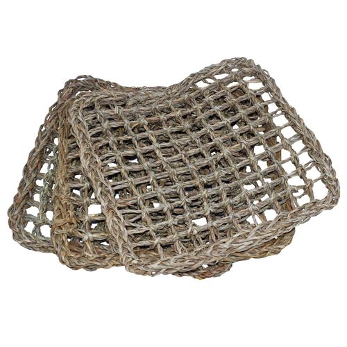 Super Bird Creations SB50002 Seagrass Mat for Cage Decor, Pet Enrichment and Boredom Relief - Versatile Toy-Making Base - Ideal for Parrots - Small to Large Birds & Reptiles - 7"x7" (3 Pack)