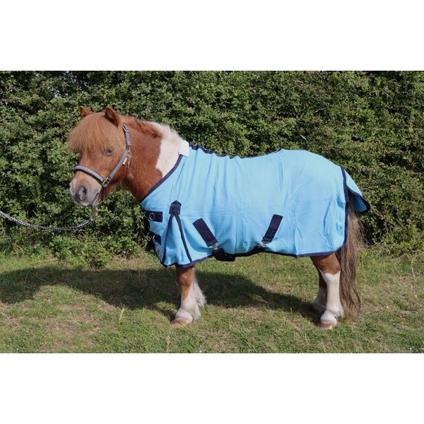 Ruggles Polar Fleece Rug For Shetland Section A Donkey and Miniature Horse | Versatile Rug Ideal for Shows Travel Stable after Exercise or Bathing (Sky Blue, 4')