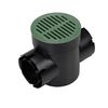 NDS Round Catch Drain 201 Spee-D Basin Double Locking Outlets, 3 4-Inch, 6 in, Black