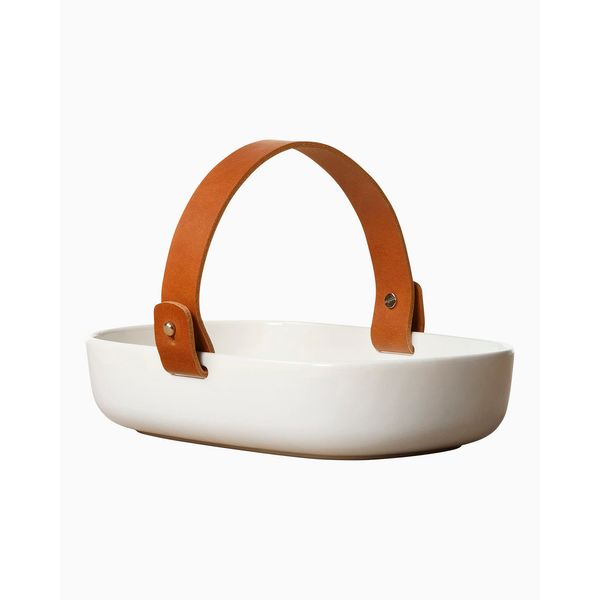 MARIMEKKO Oiva Stoneware Tray, Stoneware, White/Opulent Garden, Serving Dish