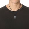 COAI Adjustable Nylon Cord Skull Obsidian Black Stone Necklace