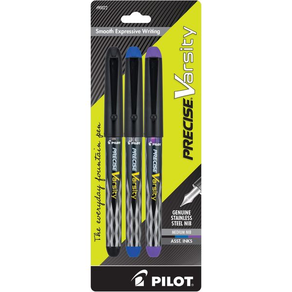 Pilot Precise Varsity Pre-filled Fountain Pens, Medium Point Stainless