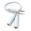DRUT 1pcs 3.5mm Stereo Jack Y Splitter Audio Cable Adapter White