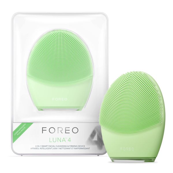 FOREO LUNA 4 Luna 4 Foleo Smart Cleansing Device Facial Device Electric Facial Cleansing Brush, Silicone, Aging Care* (Combination Skin (Pistachio))