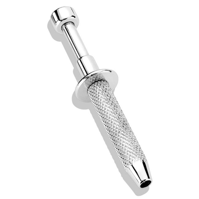 Pierced Owl Push-In Syringe Style Quad Prong Small Bead Holder Piercing Tool (70mm (2 3/4") Length)