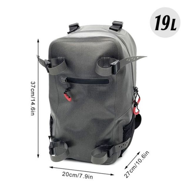 Fishing Bag Backpack Detachable Padded Computer Pockets Waterproof Shoulder with Hanging Loop, WHITE