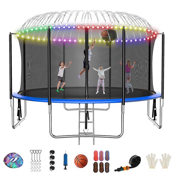 12FT Trampoline for Kids and Adults w/Safety Enclosure & Ladder Outdoor Backyard