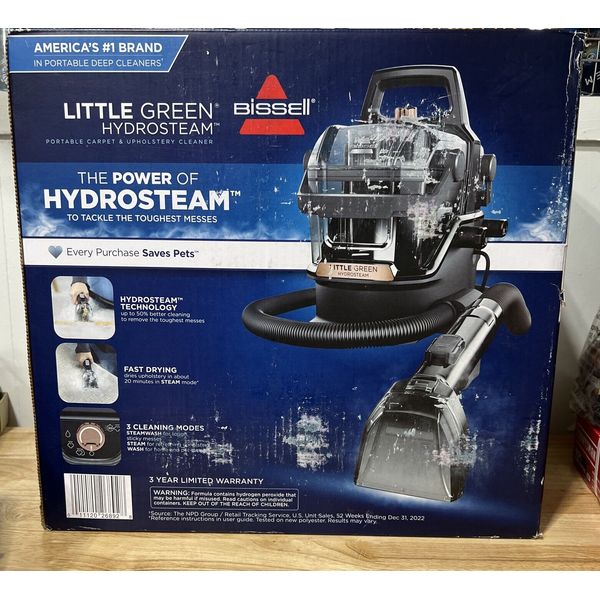 Bissell Little Green Hydrosteam Pet Portable Carpet & Upholstery Cleaner New