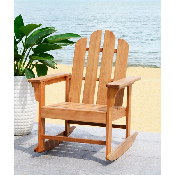 SAFAVIEH Outdoor Collection Moreno Rocking Chair | Natural |