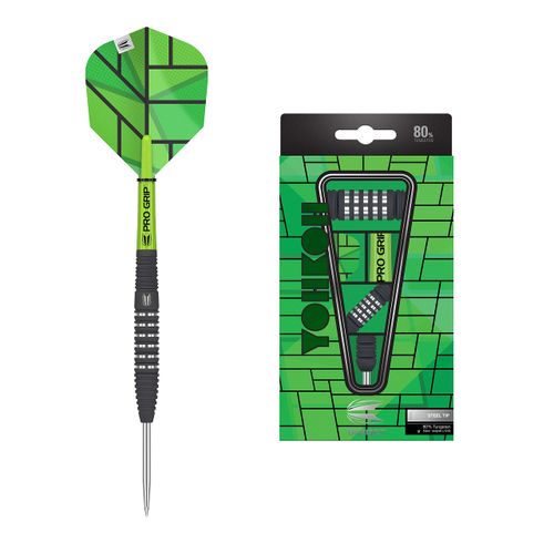Target Darts Unisex's Yohkoh 80% Tungsten Steel Tip Darts Set, Black and Green, 22G