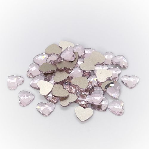 AURORA Crystal Heart-Flat Back 10mm Light Rose 12pcs