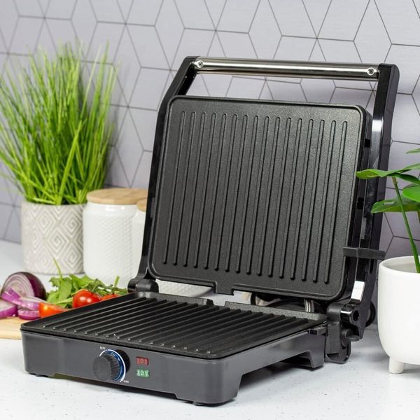 2-in-1 Health Grill & Panini Press 180°, Non-Stick Overheat Protection 2000W