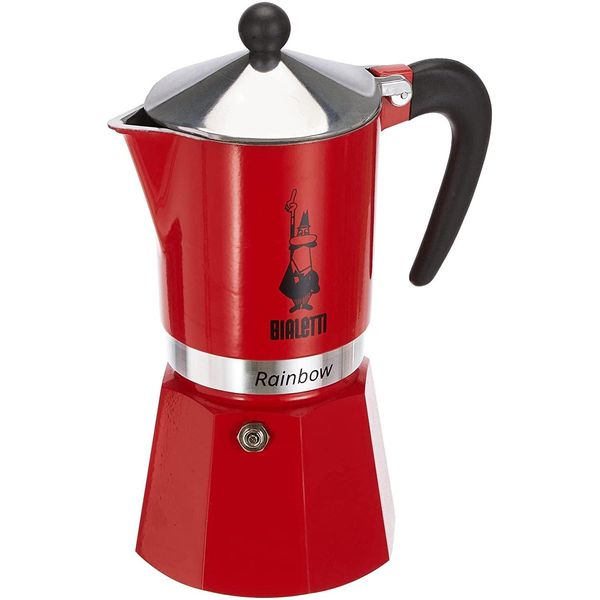 Bialetti Rainbow Espresso Maker for 6 Cups, Aluminium, Red, 30 x 20 x 15 cm