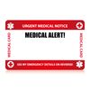 Your Medical Condition Card with Writable Panel and Patterned Lanyard, Emergency Contact Card