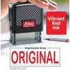 Shiny Original Stamp Self Inking Rubber Stamp, 1/2" by 1-1/2" Impression Area, Red Ink, Refillable