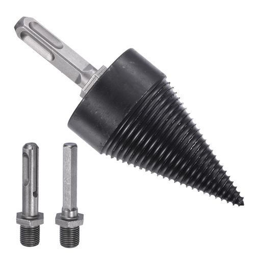 PATIKIL 50mm Firewood Log Splitter Drill Bit, 4Pcs/1Set Removable Drill Bits Electric Drills Screw Cone Driver with Drill Shafts for Home