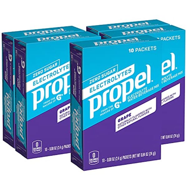 Propel Powder Packets Grape with Electrolytes Vitamins and No Sugar, 50 Count